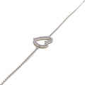 Bright Heart Shaped Diamond + 18k White Gold Bracelet 