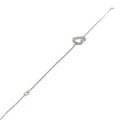 Bright Heart Shaped Diamond + 18k White Gold Bracelet 