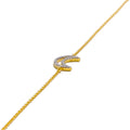 Shimmering Crescent Moon Diamond + 18k Gold Bracelet