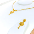Beautiful Leaf Adorned 22k Gold Necklace Set
