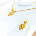 Classy Diamond-Shaped 22k Gold Necklace Set