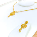 Beaded Flower Inspired 22k Gold Necklace Set
