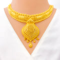 Refined Glamorous 22k Gold Necklace Set 