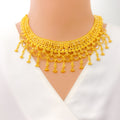 Elegant Tasseled 22k Gold Necklace Set 