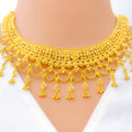 Elegant Tasseled 22k Gold Necklace Set