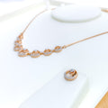 Graceful Graduating Diamond + 18k Gold Necklace Set 