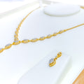 Contemporary Marquise Diamond + 18k Gold Necklace Set 