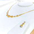 Twinkling Flawless Diamond + 18k Gold Necklace Set 