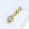 Opulent Dangling Oval Diamond + 18k Gold Necklace Set 