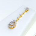 Radiant Drop Diamond + 18k Gold Necklace Set 