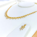 Regal Charming Diamond + 18k Gold Necklace Set 