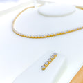 Timeless Sleek Lined Diamond + 18k Gold Necklace Set 