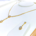 Luminous Signature Diamond + 18k Gold Necklace Set 