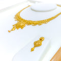 Beautiful Decorative Tasseled 22k Gold Necklace Set 