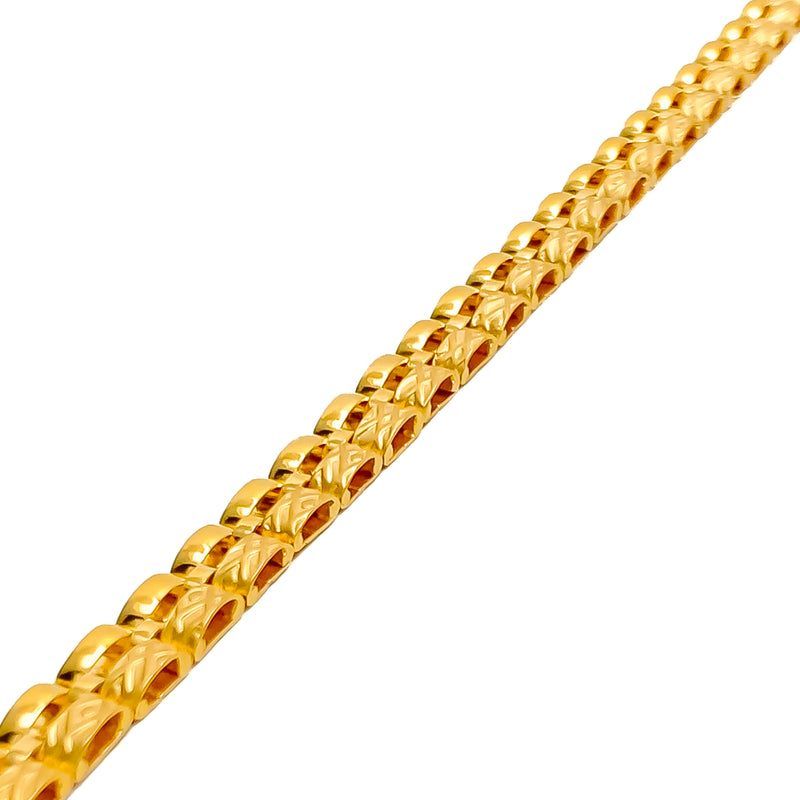 Modest Textured 22K Gold Men's Radiant Bracelet 