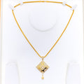 Glowing Geometric 22k Gold CZ Pendant