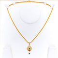 Vibrant Dazzling Drop 22k Gold CZ Pendant