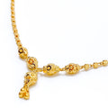 Delicate Oval Beaded 22K Gold Necklace
