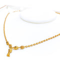 Delicate Oval Beaded 22K Gold Necklace