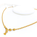 Sparkling Elongated Orb 22K Gold Necklace