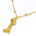 Stately Striking 22K Gold Dangling Necklace