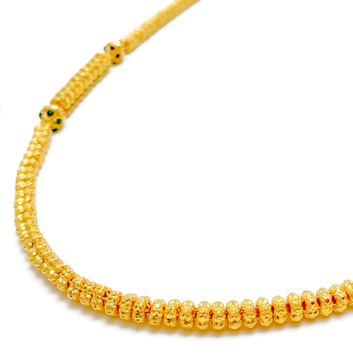 Captivating Decorative 22k Gold Long Necklace 