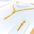 Everlasting V Shaped 22k Gold Necklace Set 