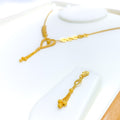 Eclectic Heart Shaped 22k Gold Necklace Set 