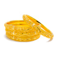 Sophisticated Royal 21k Gold Netted Bangles