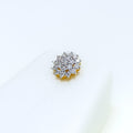 Upscale Sparkling Floral Diamond + 18k Gold Pendant Set