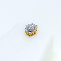 Bright Floral Cluster Diamond + 18k Gold Pendant Set