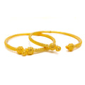 Decorative Fine Beaded 22k Gold Pipe Bangles 