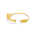 Luminescent Glimmering Diamond + 18k Gold Bangle Bracelet