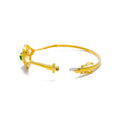 Majestic Leaf Adorned Diamond + 18k Gold Bangle Bracelet 