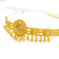 22k-gold-attractive-floral-choker-w-dangling-tassel