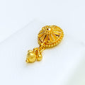 Ornate Beaded Flower 22k Gold Pendant Set 