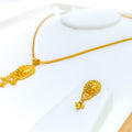 Decorative Dangling 22k Gold Pendant Set 