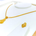 Unique Traditional Motif 22k Gold Pendant Set 