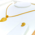 Iconic Filigree Paisley 22k Gold Pendant Set 
