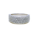 Trendy Pave Setting Diamond + 14k White Gold Ring 