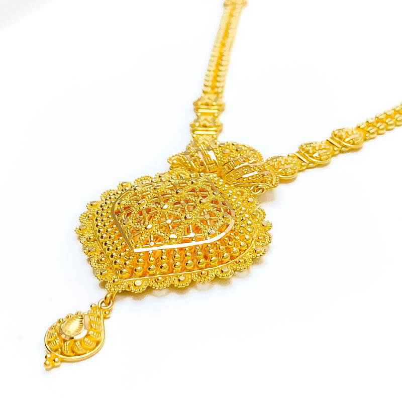 Exclusive Bead Motif 22k Gold Necklace Set