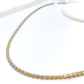 Square Bead 22K Two-Tone Gold Chain