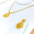 Decorative Tasseled 22k Gold Necklace Set 