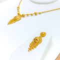 Sophisticated Dangling Chain 22k Gold Necklace Set 