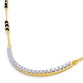 Classy Curved Line Diamond + 18k Gold Mangal Sutra 