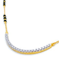 Tasteful Curved Diamond + 18k Gold Mangal Sutra 
