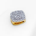 Dapper Square Block Diamond + 18k Gold Necklace Set
