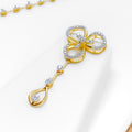 Attractive Open Flower Diamond + 18k Gold Set 