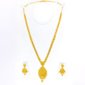 Royal Timeless Dome Drop 22k Gold Long Necklace Set