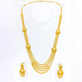 Classic Captivating 22k Gold Layered Long Necklace Set